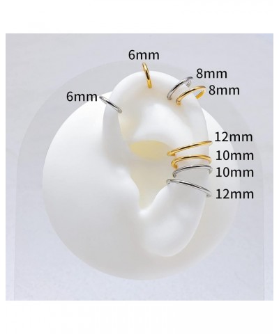 ASTM F136 Titanium Nose rings Piercing Jewelry Hoop 16G 18G 20G 6mm 8mm Gold 16G(1.2mm), 5/16"(8mm) $7.79 Others