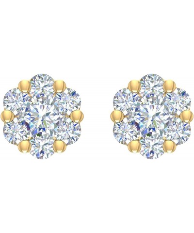 1/2 to 1 Carat Cluster Diamond Stud Earrings in 14K Gold - IGI Certified (SI1-SI2 Clarity) Yellow Gold 0.5 carats $144.50 Ear...