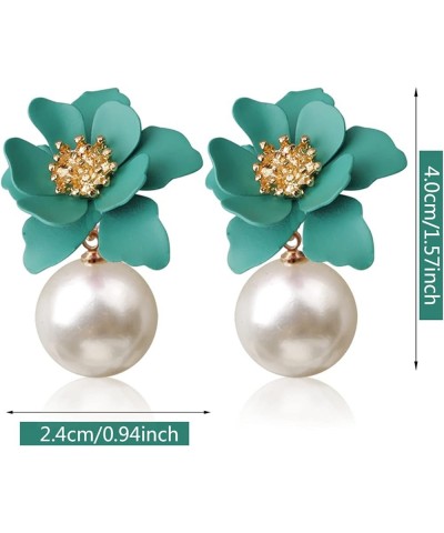 Elegant Boho Flower Stud Earrings with White Pearl for Women Girls Lover and Friends Flower Shaped Daisy Dangle Drop Earrings...