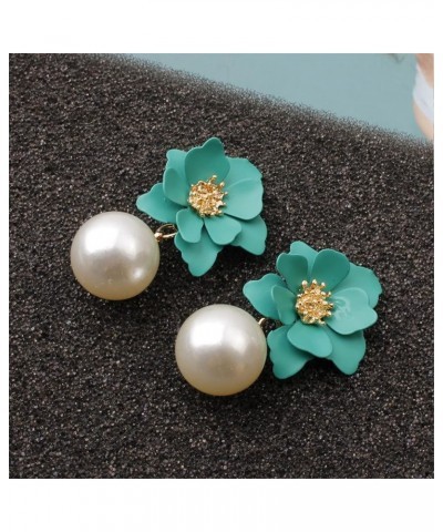 Elegant Boho Flower Stud Earrings with White Pearl for Women Girls Lover and Friends Flower Shaped Daisy Dangle Drop Earrings...