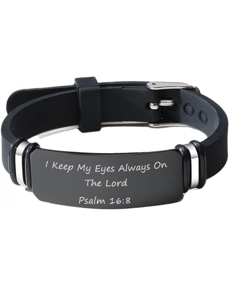 Personalized Bible Verse Scripture Bracelet Rubber Sport Watchband Encourage Inspirational ID Bracelets for Men Women I Keep ...