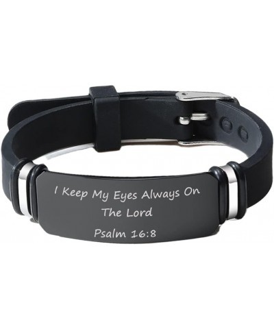 Personalized Bible Verse Scripture Bracelet Rubber Sport Watchband Encourage Inspirational ID Bracelets for Men Women I Keep ...