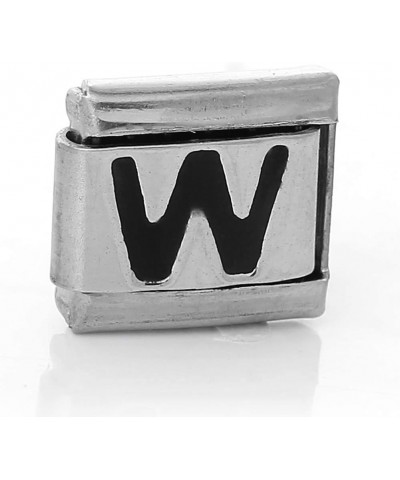 Italian Charm Bracelet Link Square Silver Tone Alphabet Letter Choose A-Z Letter Links Letter "W $8.09 Bracelets