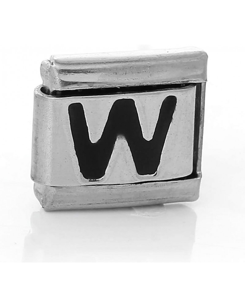 Italian Charm Bracelet Link Square Silver Tone Alphabet Letter Choose A-Z Letter Links Letter "W $8.09 Bracelets