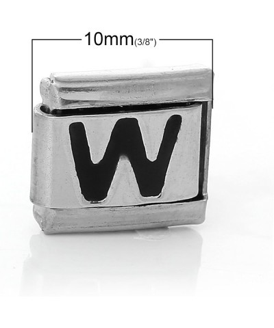 Italian Charm Bracelet Link Square Silver Tone Alphabet Letter Choose A-Z Letter Links Letter "W $8.09 Bracelets