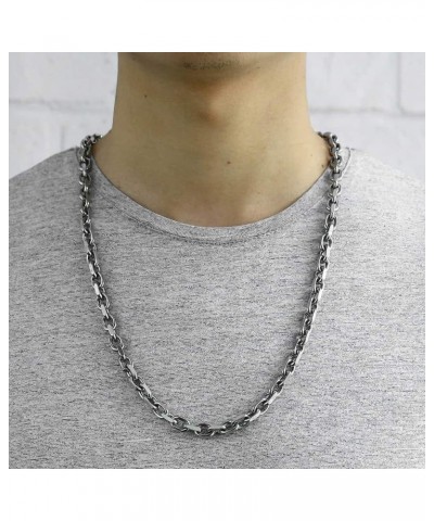 Stainless Steel Necklace Cable Rolo Link Chain Necklace for Mens Womens Stainless Steel Length Adjustable Personalized 24inch...