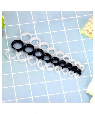 3 Pairs/6 Pairs Black White Clear Ultra Thin Silicone Double Flared Flexible Tunnel Ear Stretching Plug Gauge 4g-1 inch 6 Pai...