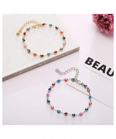 Beach Colorful Bead Anklets Ankle Bracelets Beaded Summer Beach Foot Jewelry Adjustable for Women and Girls Gold $6.93 Anklets