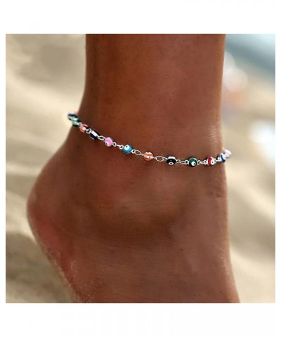 Beach Colorful Bead Anklets Ankle Bracelets Beaded Summer Beach Foot Jewelry Adjustable for Women and Girls Gold $6.93 Anklets