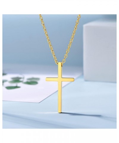 925 Sterling Silver/Stainless Steel Plain Cross Bible Verse Cross Pendant Necklace Christian Jewelry for Women Men (with Gift...