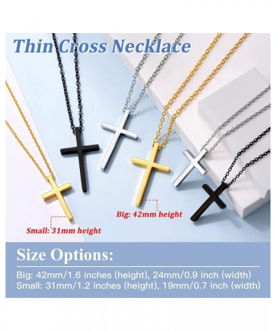 925 Sterling Silver/Stainless Steel Plain Cross Bible Verse Cross Pendant Necklace Christian Jewelry for Women Men (with Gift...