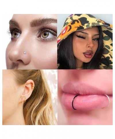 18G 20G 22G Nose ring Studs Surgical Steel L Shaped Nose Studs Nose Rings Hoop Diamond Heart Cute Hypoallergenic Nostril Pier...