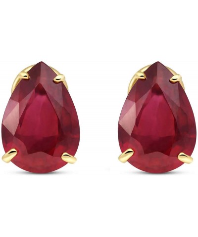 10 ct s 14k Solid Gold Ruby Stud French Clip Earrings Yellow Gold $368.40 Earrings