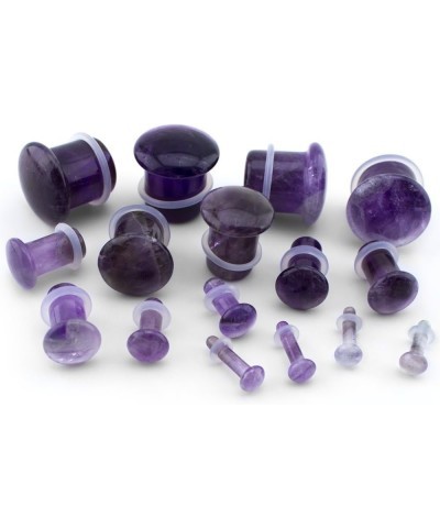 8 Gauge (8G - 3mm) Purple Amethyst Stone Single Flare Plugs/Gauges (1 Pair) $10.33 Body Jewelry