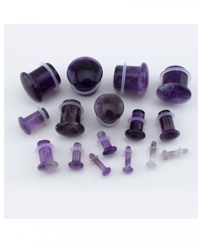 8 Gauge (8G - 3mm) Purple Amethyst Stone Single Flare Plugs/Gauges (1 Pair) $10.33 Body Jewelry