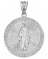 .925 Sterling Silver Blessed Virgin Mary Cubic Zirconia Accented Medal Pendant Charm, Choice of Size 1. Small (3/4") $11.72 P...