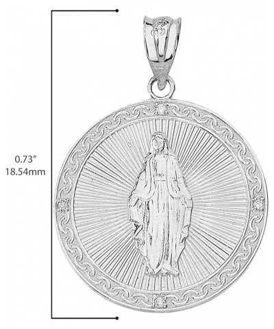 .925 Sterling Silver Blessed Virgin Mary Cubic Zirconia Accented Medal Pendant Charm, Choice of Size 1. Small (3/4") $11.72 P...