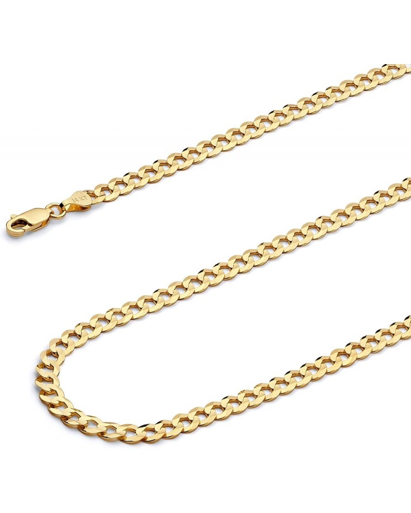 14K Solid Gold Cuban Link Open Curb Chains (Select Options) 22 Inches Yellow Gold $407.40 Necklaces