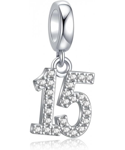 16,18,21,30,40,50,60 Birthday Charms Fits Pandora European Bracelets 925 Sterling Silver Birthday Pendant Beads with CZ Gifts...