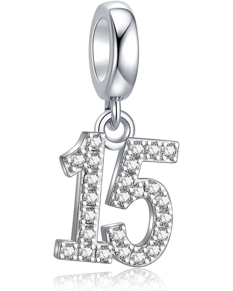 16,18,21,30,40,50,60 Birthday Charms Fits Pandora European Bracelets 925 Sterling Silver Birthday Pendant Beads with CZ Gifts...