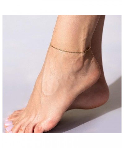 1.5mm Snake Chain Anklet for Women & Girls 24k Real Gold Plated 9.0 Inches $10.17 Anklets