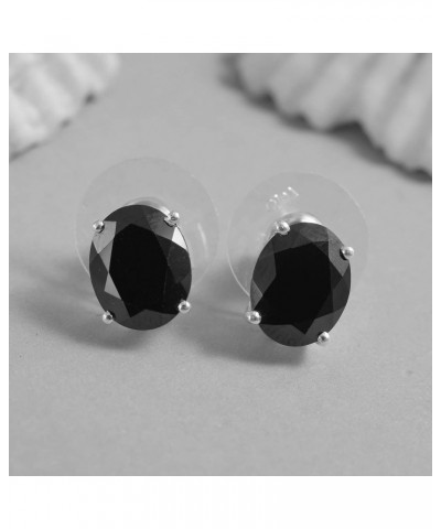 Black Spinel Stud Earrings for Women Jewelry 925 Sterling Silver Platinum Plated Push Back Gifts for Women Ct 1.8 Birthday Gi...