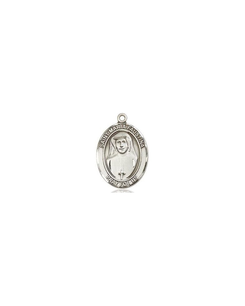 St. Maria Faustina Catholic Patron Saint Medal Pendant Necklace Charm, Made in USA Medium/Pewter/no chain $38.15 Necklaces