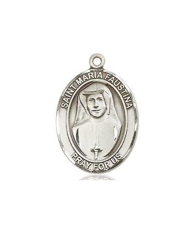 St. Maria Faustina Catholic Patron Saint Medal Pendant Necklace Charm, Made in USA Medium/Pewter/no chain $38.15 Necklaces