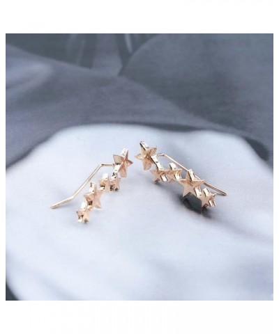 Boho Stars Ear Cuff Earrings Studs Gold Tiny Stars Cluster Crawler Climber Earrings Five Stars Cuff Wrap Studs Statement Prom...