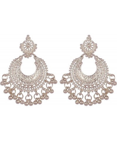 Indian Bollywood Gorgeous Elaborate Earrings Designer Jewelry in Antique Gold or Silver Tone For Women. D487 Silver $10.00 Ea...