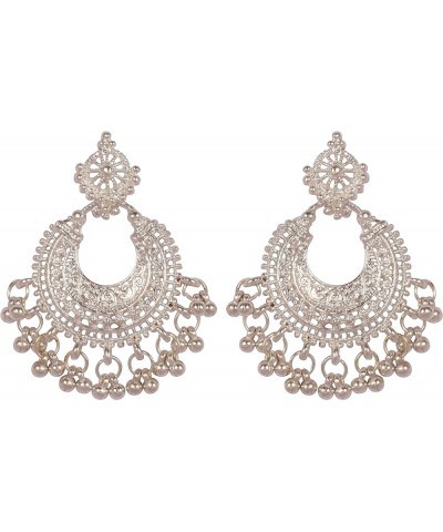 Indian Bollywood Gorgeous Elaborate Earrings Designer Jewelry in Antique Gold or Silver Tone For Women. D487 Silver $10.00 Ea...