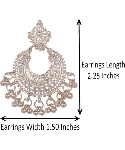 Indian Bollywood Gorgeous Elaborate Earrings Designer Jewelry in Antique Gold or Silver Tone For Women. D487 Silver $10.00 Ea...