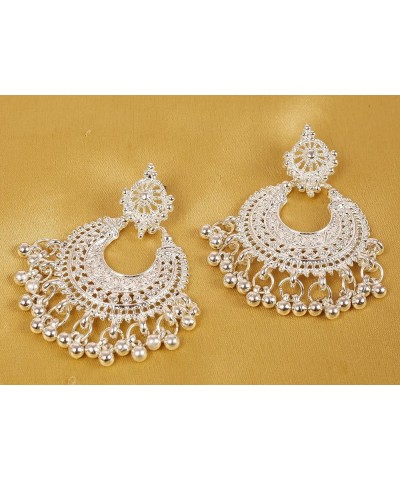 Indian Bollywood Gorgeous Elaborate Earrings Designer Jewelry in Antique Gold or Silver Tone For Women. D487 Silver $10.00 Ea...