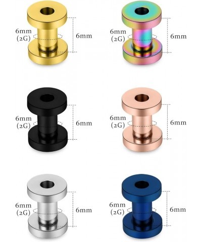 14G 12G 8G 6G 4G 2G 0G 00G Screw Fit Ear Gauges Kit Surgical Steel Tunnel Expander Earrings Earlobe Plugs Body Piercing Jewel...