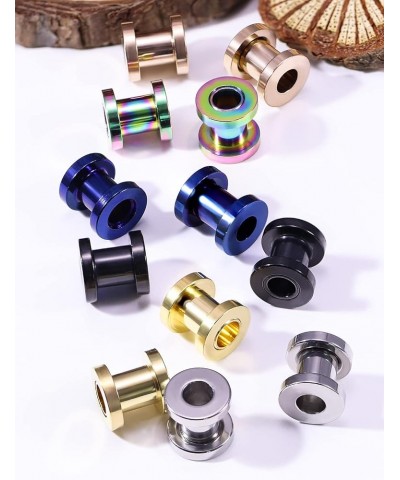 14G 12G 8G 6G 4G 2G 0G 00G Screw Fit Ear Gauges Kit Surgical Steel Tunnel Expander Earrings Earlobe Plugs Body Piercing Jewel...