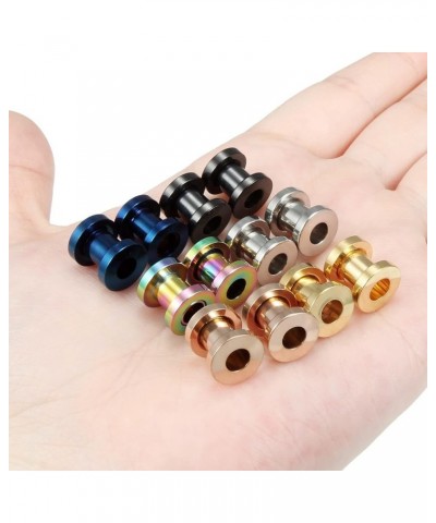 14G 12G 8G 6G 4G 2G 0G 00G Screw Fit Ear Gauges Kit Surgical Steel Tunnel Expander Earrings Earlobe Plugs Body Piercing Jewel...