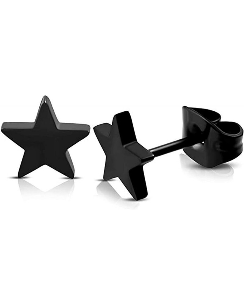 Airlove Stainless Steel Shining Shooting Star Stud Post Earrings black $3.46 Earrings