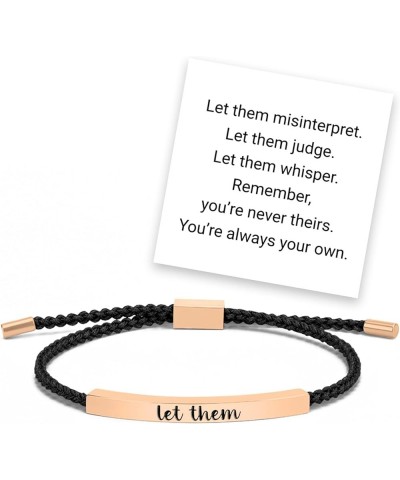 Let Them Tube Bracelet, Inspirational Bracelets for Women Inspire Jewelry Gifts, Hand Braided Wrap Bracelet, Stainless Steel ...