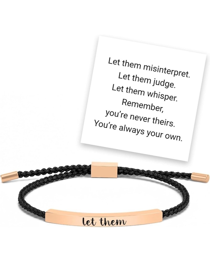 Let Them Tube Bracelet, Inspirational Bracelets for Women Inspire Jewelry Gifts, Hand Braided Wrap Bracelet, Stainless Steel ...