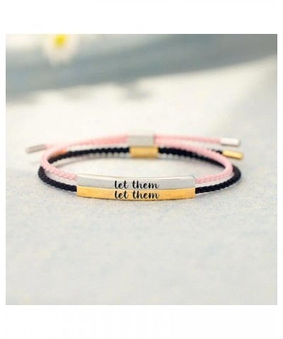 Let Them Tube Bracelet, Inspirational Bracelets for Women Inspire Jewelry Gifts, Hand Braided Wrap Bracelet, Stainless Steel ...