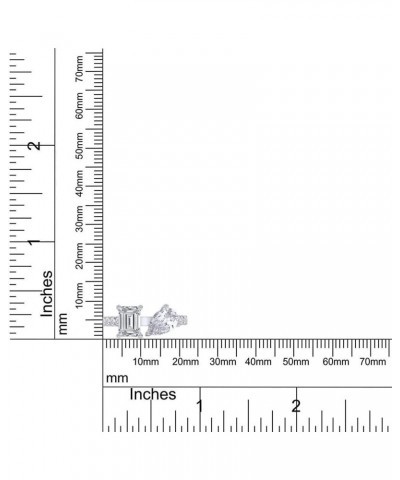 2 1/2 Carat Emerald, Pear & Round Cut Lab Created Moissanite Adjustable Toi Et Moi Half-Eternity Engagement Ring For Women In...