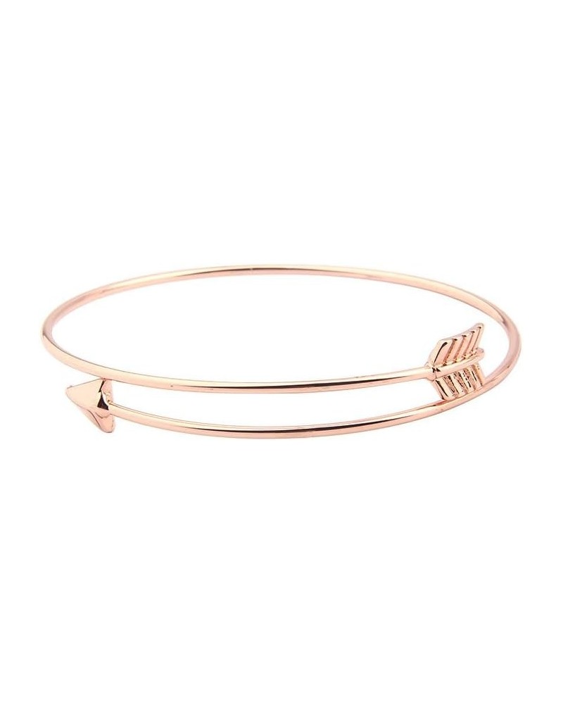 Skinny Bow and Arrow Bangle Adjustable Cuff Bracelet Rose gold $7.64 Bracelets