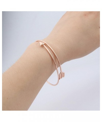 Skinny Bow and Arrow Bangle Adjustable Cuff Bracelet Rose gold $7.64 Bracelets