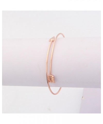 Skinny Bow and Arrow Bangle Adjustable Cuff Bracelet Rose gold $7.64 Bracelets