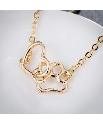 Hollow Heart Puppy Dog Cat Pet Paw Print Bracelet Animal Footprint Jewelry silver $8.54 Bracelets