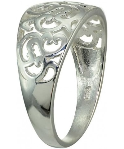 925 Sterling Silver High Polished Vintage Filigree Ring for Women Teen Girls, Silver, Yellow Gold & Rose Gold Silver $14.00 R...