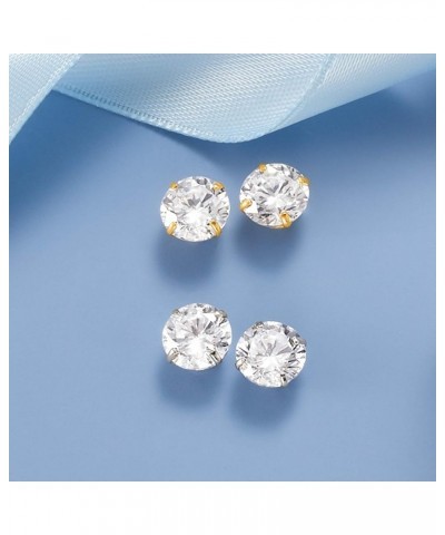 Round CZ Stud Earrings in 14kt Yellow Gold 3.00 ct. t.w. $45.76 Earrings