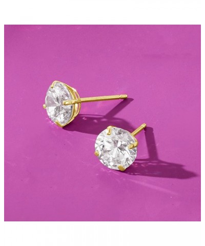 Round CZ Stud Earrings in 14kt Yellow Gold 3.00 ct. t.w. $45.76 Earrings