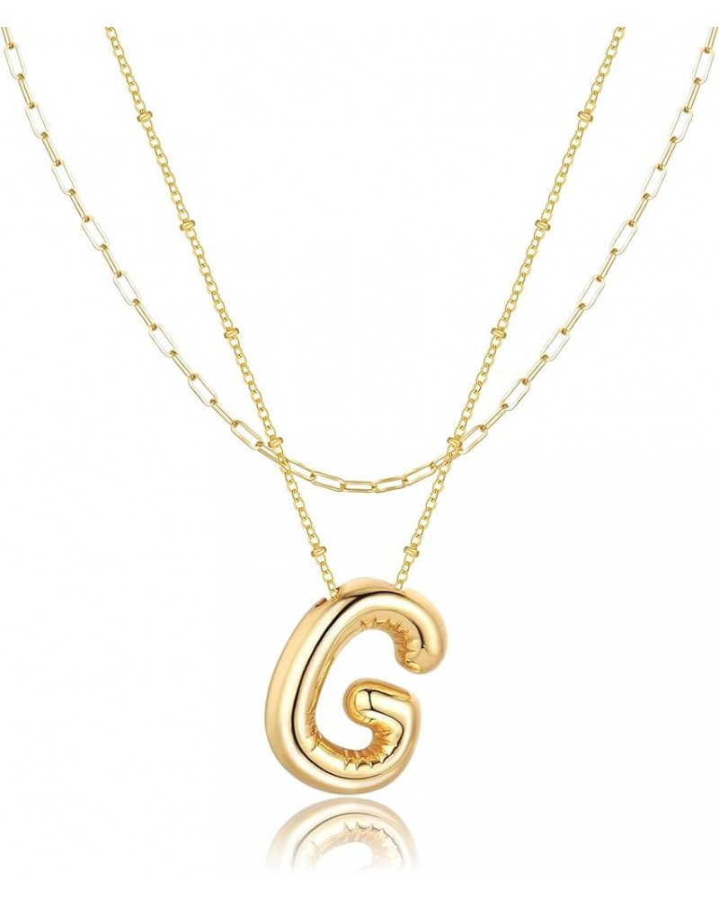 ??????? ????????? for Women Girl, Dainty Gold ??????? ?????? ?????? ????????, 14K Gold Plated Layered Necklaces Puffy Name Pe...