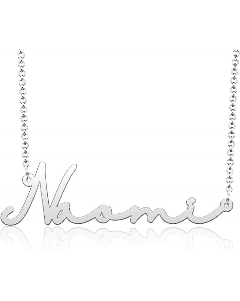 Name Necklace Personalized Gold Custom Name Plate Necklace Sterling Silver Naomi-silver $19.37 Necklaces